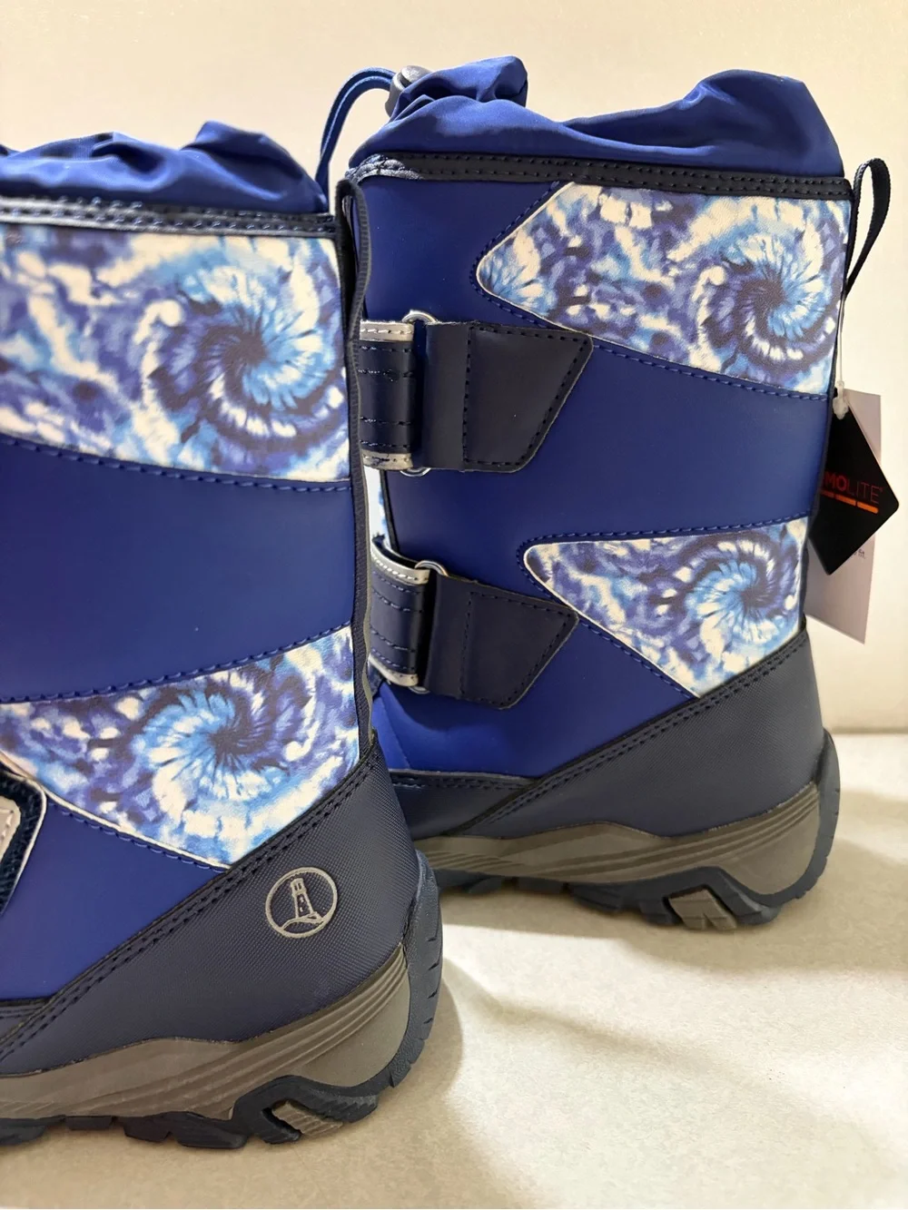 Lands' End Kids Blue Snow Boots with Patterned Shaft
